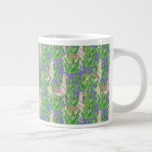 Grande Tasse Aquarelle Llama & Catus Motif
