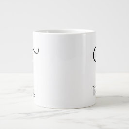 Grande Tasse Aquarelle monogramme de l'employeur du cadeau de r