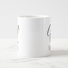 Grande Tasse Aquarelle monogramme de l'employeur du cadeau de r