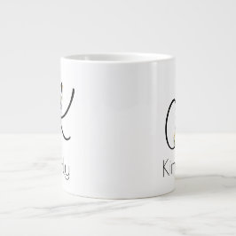 Grande Tasse Aquarelle monogramme de l'employeur du cadeau de r