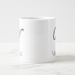 Grande Tasse Aquarelle monogramme de l'employeur du cadeau de r