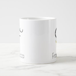 Grande Tasse Aquarelle monogramme de l'employeur du cadeau de r