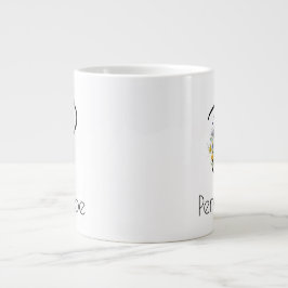 Grande Tasse Aquarelle monogramme de l'employeur du cadeau de r