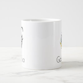 Grande Tasse Aquarelle monogramme de l'employeur du cadeau de r