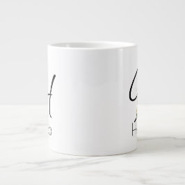 Grande Tasse Aquarelle monogramme de l'employeur du cadeau de r