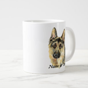 Grande Tasse Aquarelle personnalisée Chien de compagnie berger 