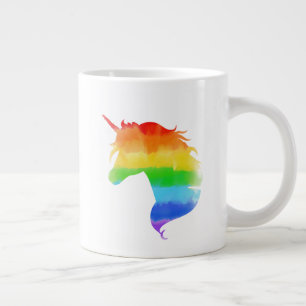 Grande Tasse Aquarelle Rainbow Unicorn