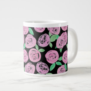 Grande Tasse Aquarelle, roses roses