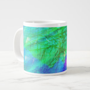 Grande Tasse aquarelle transparente arrière - plan bleu, vert