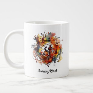 Grande Tasse Aquarelle Tribal Phoenix Mandala, personnalisée