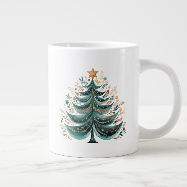 Grande Tasse Arbre à pin d'hiver Café de Noël Mug (Droite)