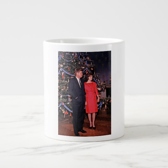 Grande Tasse Arbre de Noël Président John Kennedy & Jacqueline (Devant)