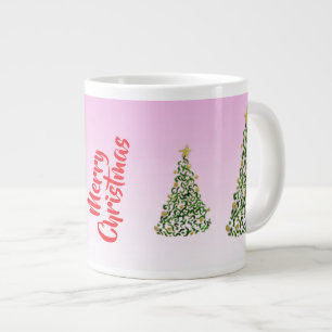 Grande Tasse Arbre de Noël sur Mug Arrière - plan Rose