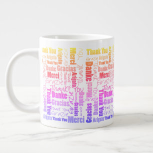 Grande Tasse Arc-en-ciel coloré Merci multilingue Nuage de mot