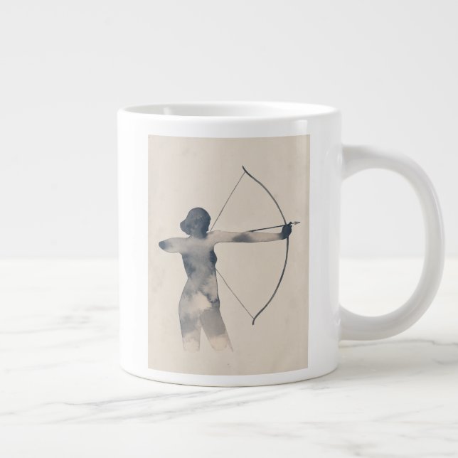 Grande Tasse Archeresse aquarelle Silhouette (Droite)