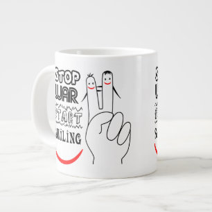 Grande Tasse Arrêtez la guerre, commencez à sourire