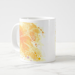 Grande Tasse Arrière - plan d'aquarelle vectorielle et fleurs