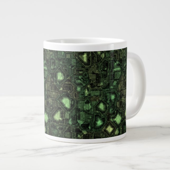 Grande Tasse Arrière - plan de circuit d'ordinateur (Devant droit)