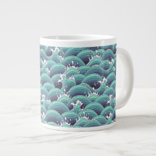 Grande Tasse Arrière - plan décoratif de vague de mer