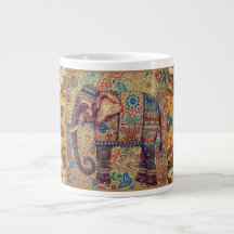 Art à motif d'éléphant vintage et antique