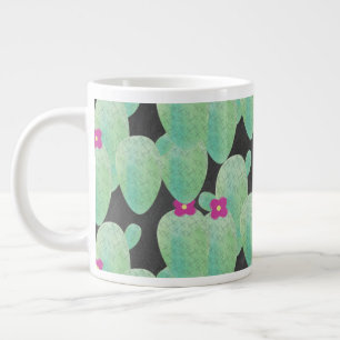 Grande Tasse Art Cactus Fleur Rose