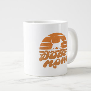 Grande Tasse Art Chien Mère Dobe Coucher de Soleil Vintage
