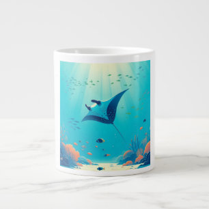 Grande Tasse Art côtier classique, raie manta