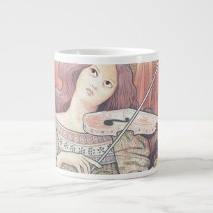 Grande Tasse Art Déco Française avec Amour de la Musique Violon