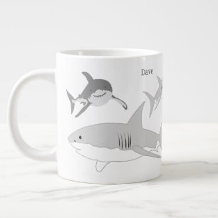 Grande Tasse Art joyeux des requins marins