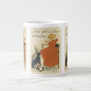 Grande Tasse Art nouveau victorien antique, Fille aux chats de 