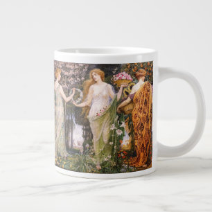 Grande Tasse Art Nouveau vintage des Quatre Saisons par Walter 