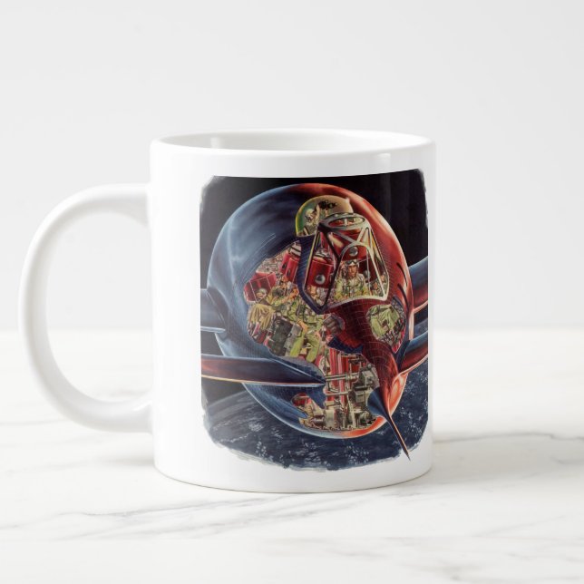 Grande Tasse Astronaute de la science-fiction vintage Rocket (Gauche)
