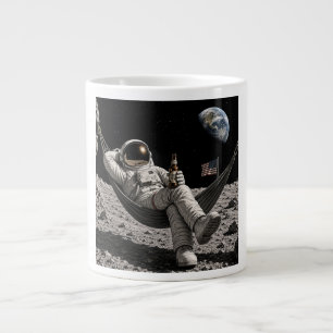 Grande Tasse Astronaute se détendant avec de la bière sur la Lu
