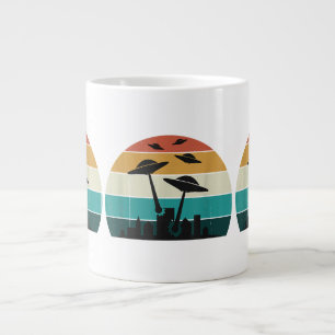 Grande Tasse Attaque d'UFO Rétro Coucher de Soleil - Super Sauc