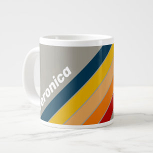 Grande Tasse Aurora Arcade rayée avec nom