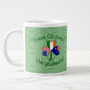 Grande Tasse Australie Irlande États-Unis Drapeaux Shamrock Vot