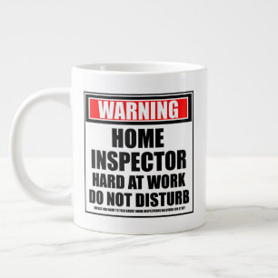 Grande Tasse Avertissement Accueil Inspecteur Dur Au Travail Ne