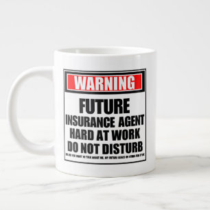 Grande Tasse Avertissement Agent D'Assurance Futur Dur Au Trava