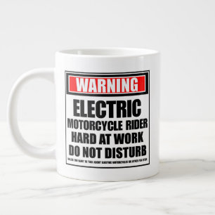 Grande Tasse Avertissement Coureur de moto électrique dur au tr