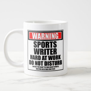 Grande Tasse Avertissement Écrivain De Sport Dur Au Travail Ne