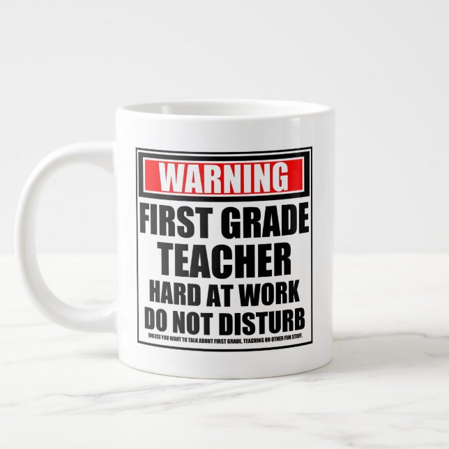 Grande Tasse Avertissement Enseignant de première année dur au  (Gauche)