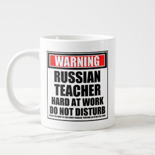 Grande Tasse Avertissement Enseignant Russe Dur Au Travail