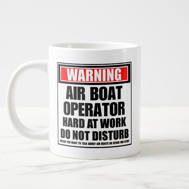 Grande Tasse Avertissement Exploitant De Bateau Aérien Dur Au T (Gauche)
