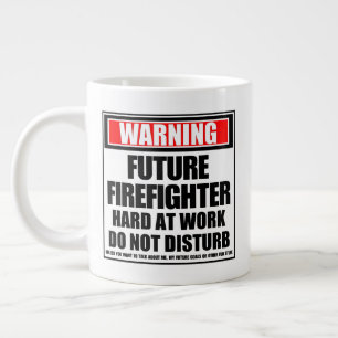 Grande Tasse Avertissement Feu Feu Feu Dur Au Travail
