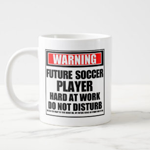 Grande Tasse Avertissement Joueur De Football Futur Dur Au Trav