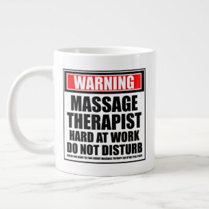 Grande Tasse Avertissement Massage Thérapeutique Dur Au Travail