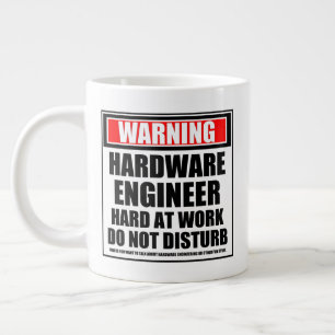 Grande Tasse Avertissement Matériel Ingénieur Dur Au Travail