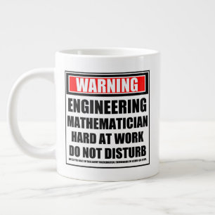 Grande Tasse Avertissement Technique Mathématicien Dur Au Trava
