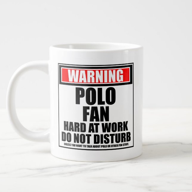 Grande Tasse Avertissement Ventilateur Polo Dur Au Travail Ne D (Gauche)