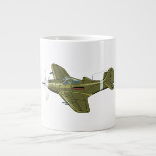 Grande Tasse Avion de chasseur rétro-dessiné